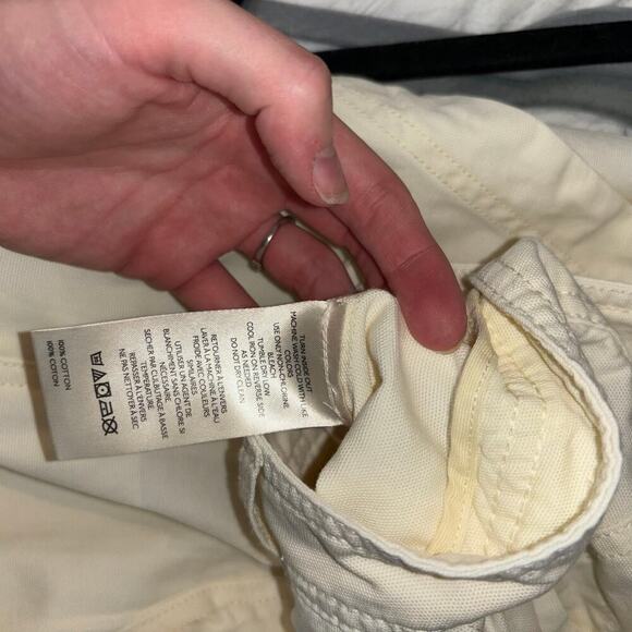 Anthropologie Carson Utility Barrel Pants White Cargo Size 10 - Picture 13 of 15